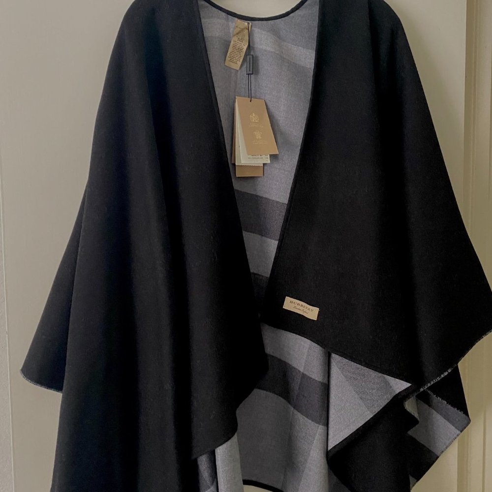 Black and Grey Plaid Burberry Cape